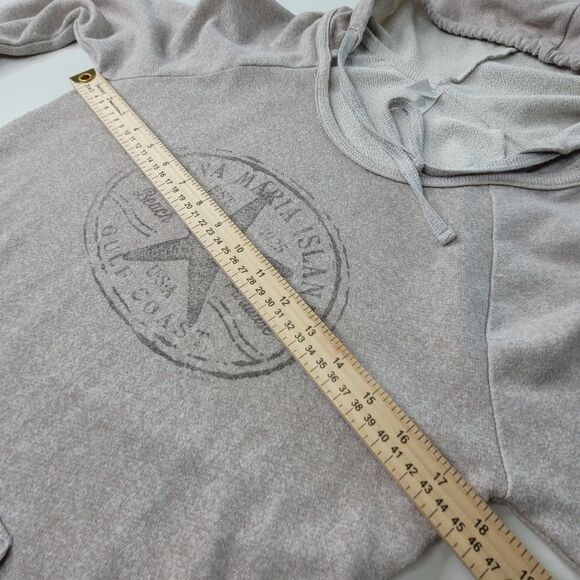 AMI ANNA MARIA ISLAND FLORIDA NEUTRAL CREAM TAN HOODIE BEACH SWEATSHIRT S SMALL - Picture 3 of 11
